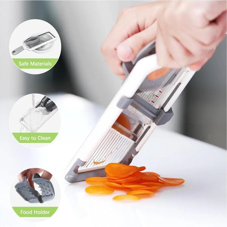 Multifunctional Vegetable Chopper, 1 Count Adjustable Stainless Steel Blade Vegetable Cutter, Fruit & Vegetable Slicer, Kitchen Utensil and Gadget, Vegetable Cutting Slicer, Kitchen Gadgets #GLOBAL PICKS