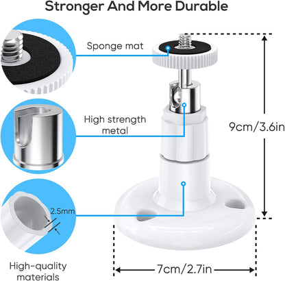 Wall Mount Compatible with Wyze Cam Pan V3 & Wyze Cam V4/V3 & Wyze Cam Outdoor/Indoor, 360 Degree Swivel Adjustable Bracket for Wyze Cam and Other Camera with Same Interface 2 Pack