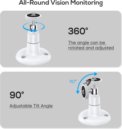 Wall Mount Compatible with Wyze Cam Pan V3 & Wyze Cam V4/V3 & Wyze Cam Outdoor/Indoor, 360 Degree Swivel Adjustable Bracket for Wyze Cam and Other Camera with Same Interface 2 Pack