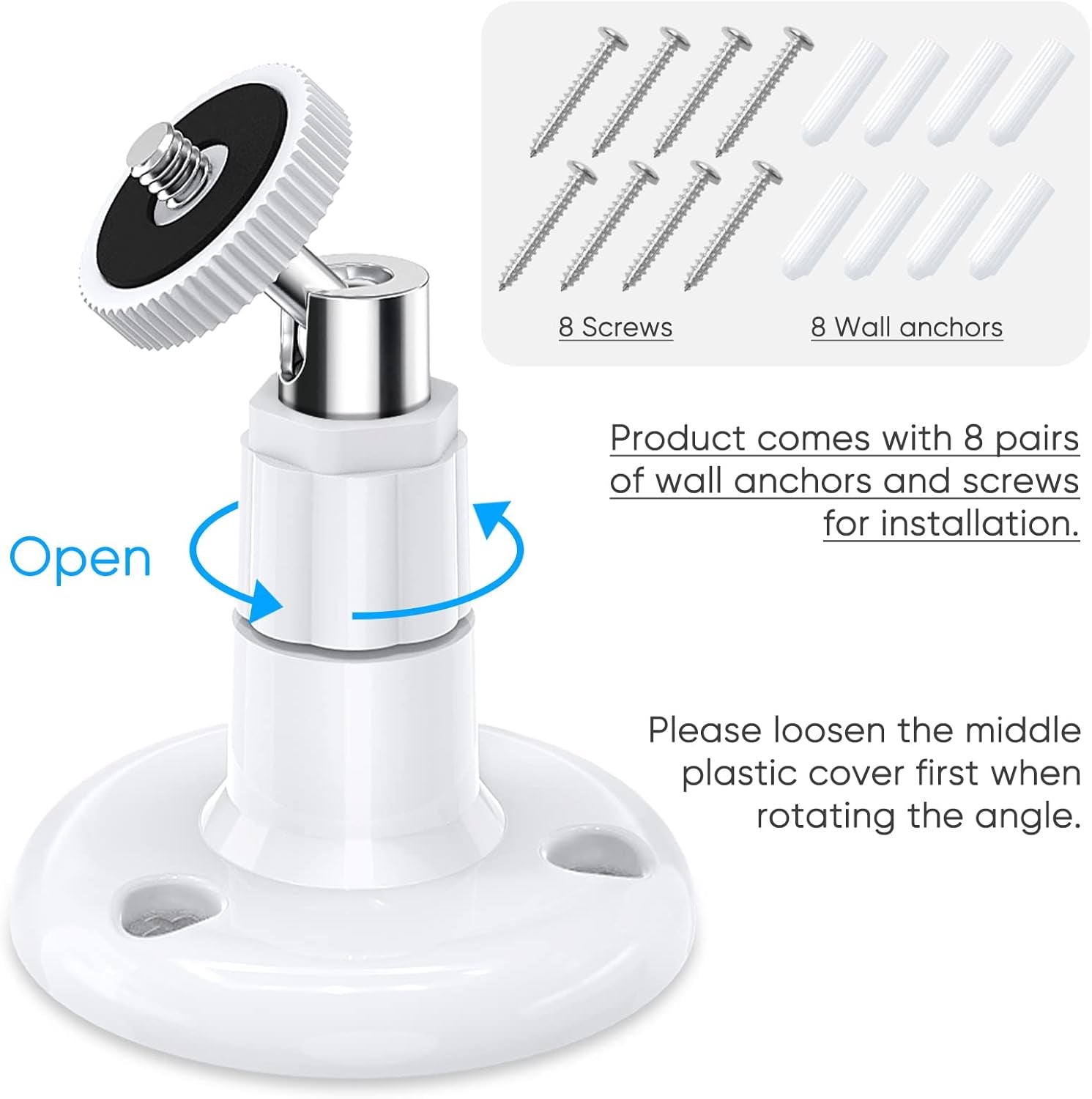 Wall Mount Compatible with Wyze Cam Pan V3 & Wyze Cam V4/V3 & Wyze Cam Outdoor/Indoor, 360 Degree Swivel Adjustable Bracket for Wyze Cam and Other Camera with Same Interface 2 Pack