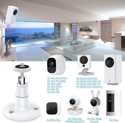 Wall Mount Compatible with Wyze Cam Pan V3 & Wyze Cam V4/V3 & Wyze Cam Outdoor/Indoor, 360 Degree Swivel Adjustable Bracket for Wyze Cam and Other Camera with Same Interface 2 Pack